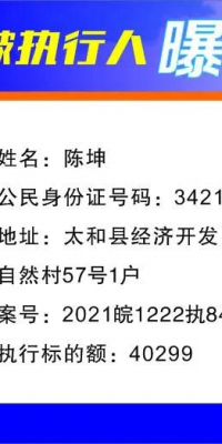 太和又有16名“老赖”被曝光....